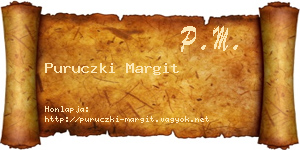 Puruczki Margit névjegykártya